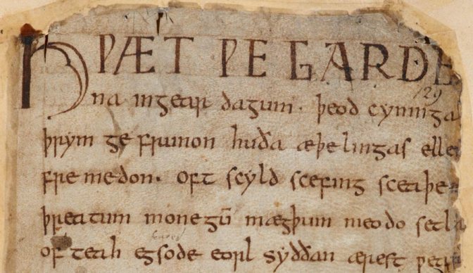 Image: Beowulf Manuscript First Lines