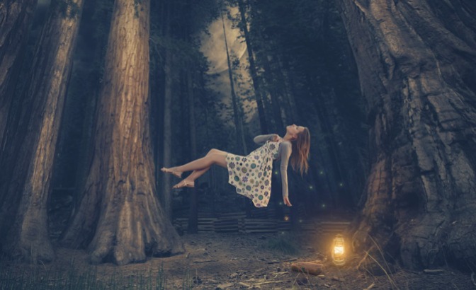 Image: Floating Woman in Forest