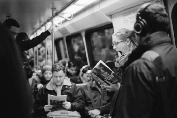 Image: Bored Reader on Subway