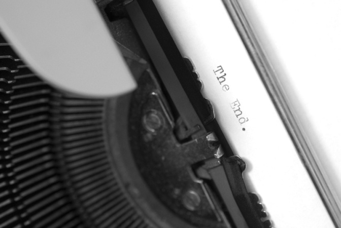 Image: Typing "The End" on a Typewriter