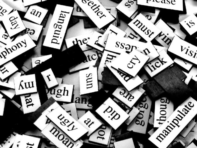 Collection of fridge magnet words